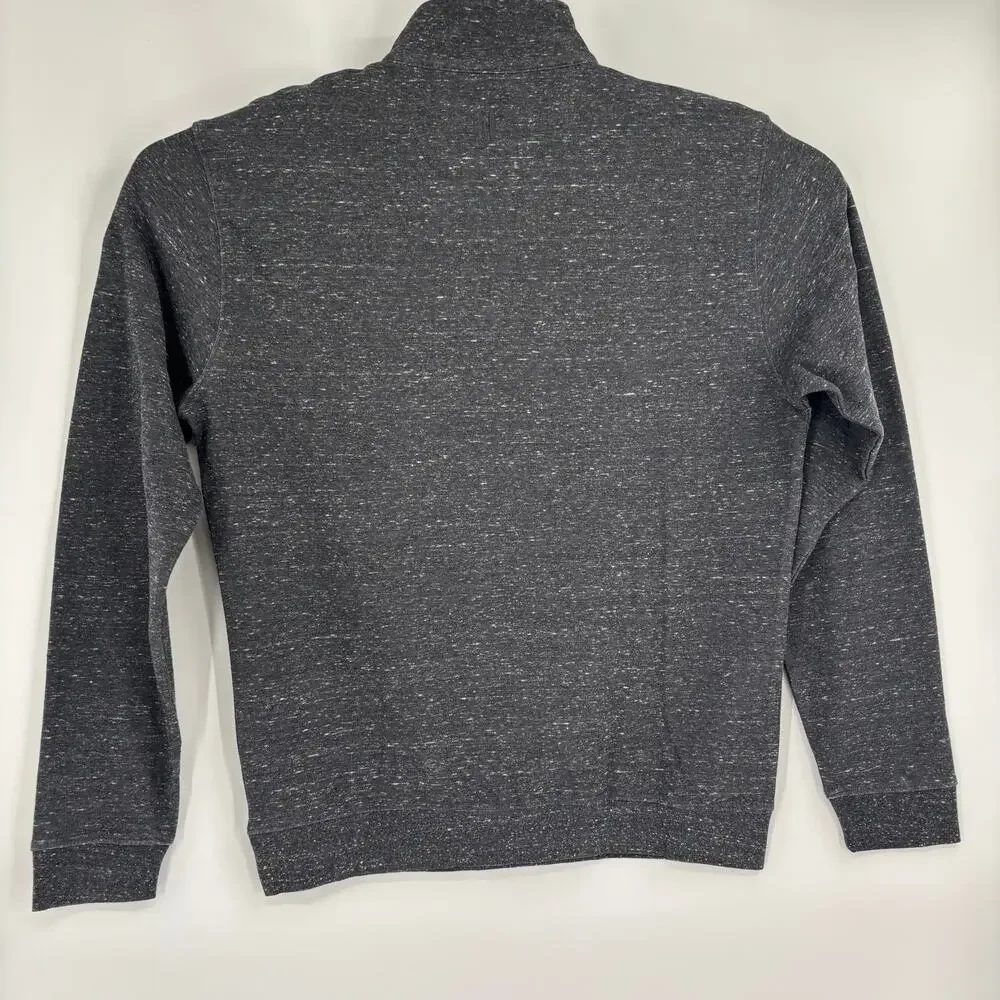 Johnnie‎ O Mens Medium Gray White Spotted 1/4 Zip Long Sleeve Pullover Sweater